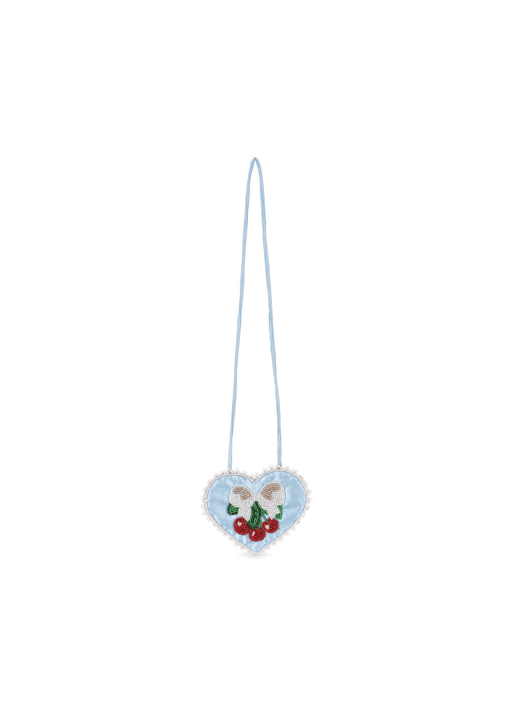 Konges Sløjd Beaded Heart Mini Purse - Ashley Blue