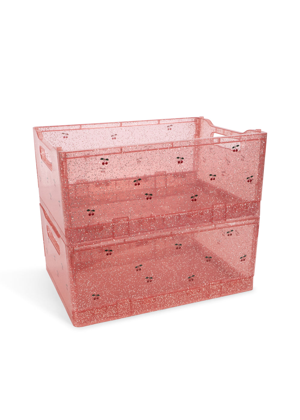 2 PACK GLITTER STORAGE BOX - sparkling blush