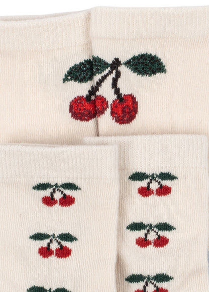 Konges Sløjd 2 PACK JACQUARD CHERRY SOCKS - cherry mix