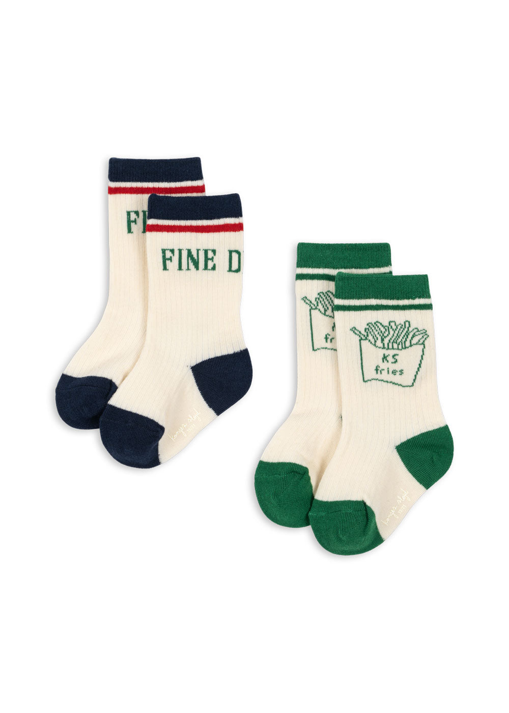 Konges Sløjd 2 Pack Rib Socks – Fine Dining Kids Socks