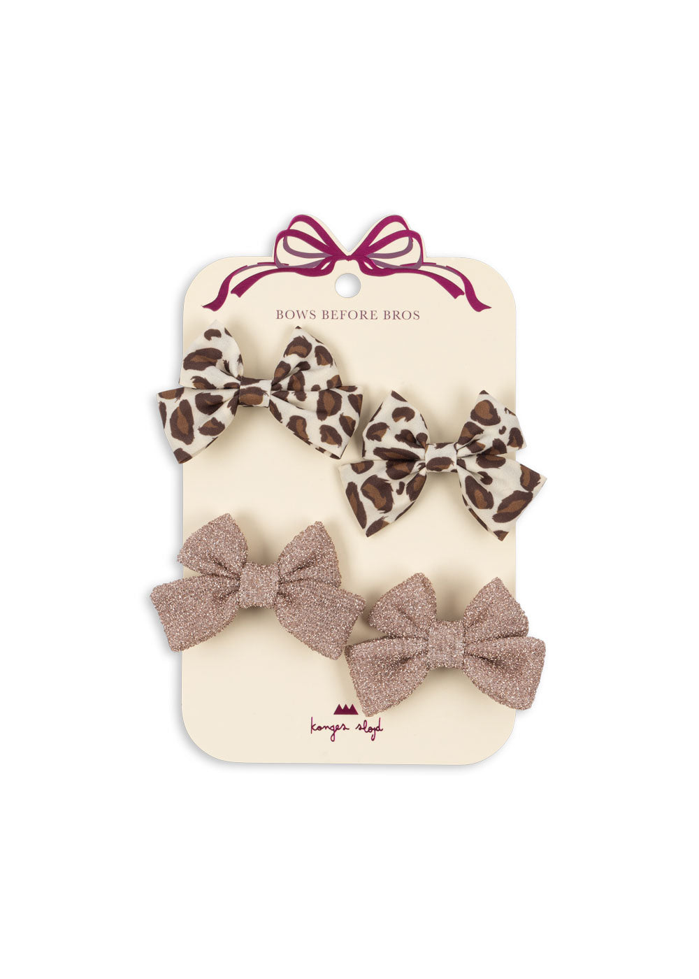 Konges Sløjd 4 PACK BOW HAIR CLIP - leo/rose