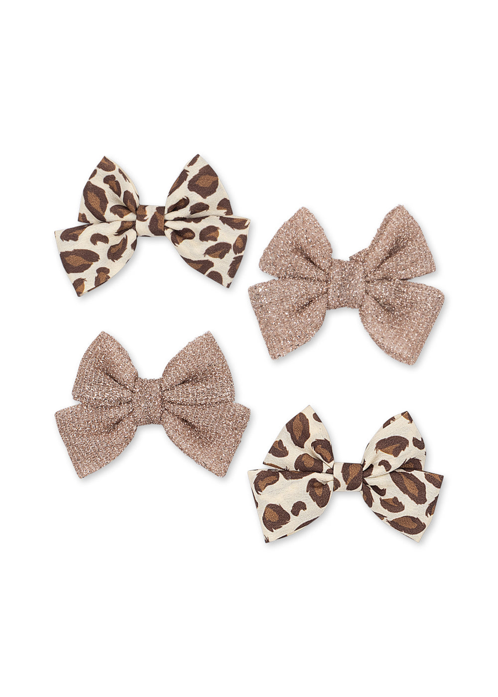 Konges Sløjd 4 PACK BOW HAIR CLIP - leo/rose