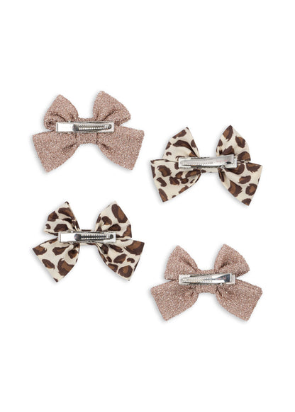 Konges Sløjd 4 PACK BOW HAIR CLIP - leo/rose