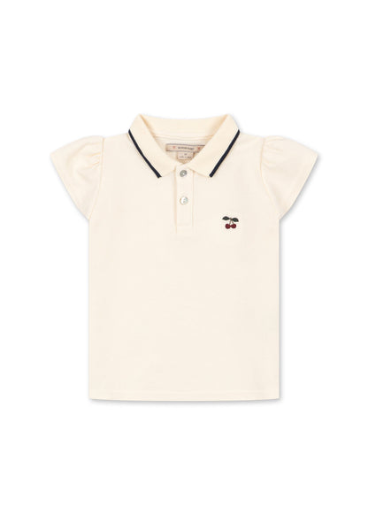 Konges Sløjd FLORITA POLO SHIRT - antique white