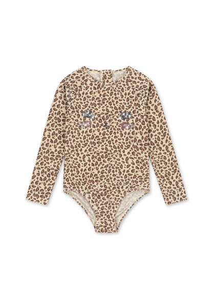 Konges Sløjd  KITTY LONG SLEEVE SWIMSUIT - leo