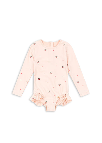 Konges Sløjd MERLE LONG SLEEVE SWIMSUIT - cherry coeur rose