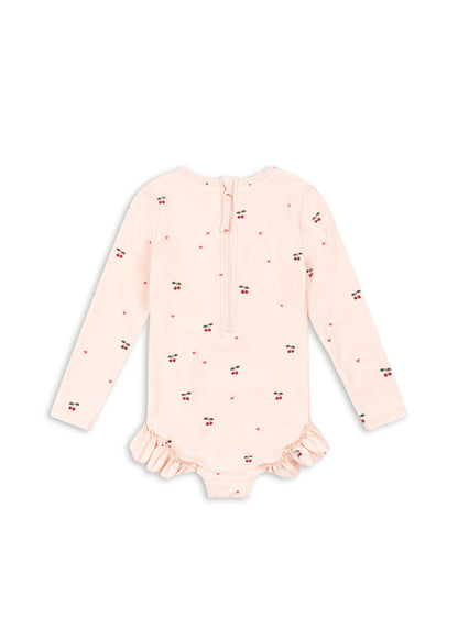Konges Sløjd MERLE LONG SLEEVE SWIMSUIT - cherry coeur rose