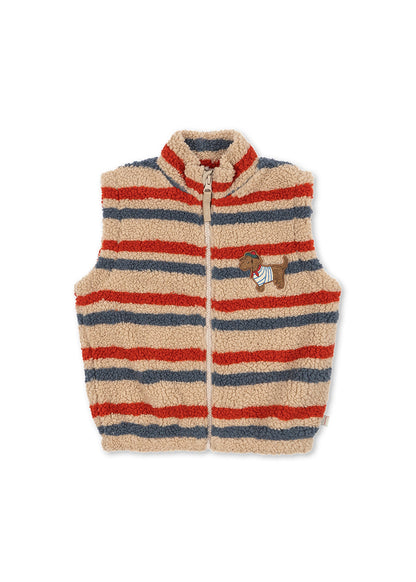 Konges Sløjd Jody Teddy Vest - Tangerine Stripe