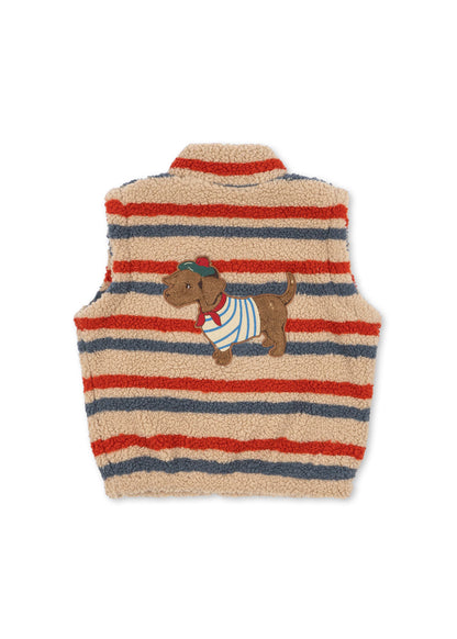 Konges Sløjd Jody Teddy Vest - Tangerine Stripe