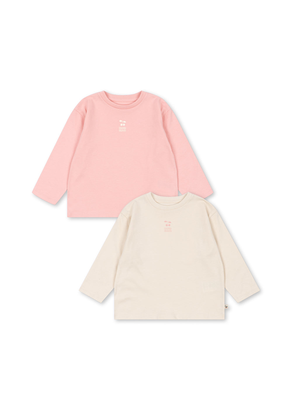 2 PACK LIN LS TEE GOTS - pink dolphin/antique white