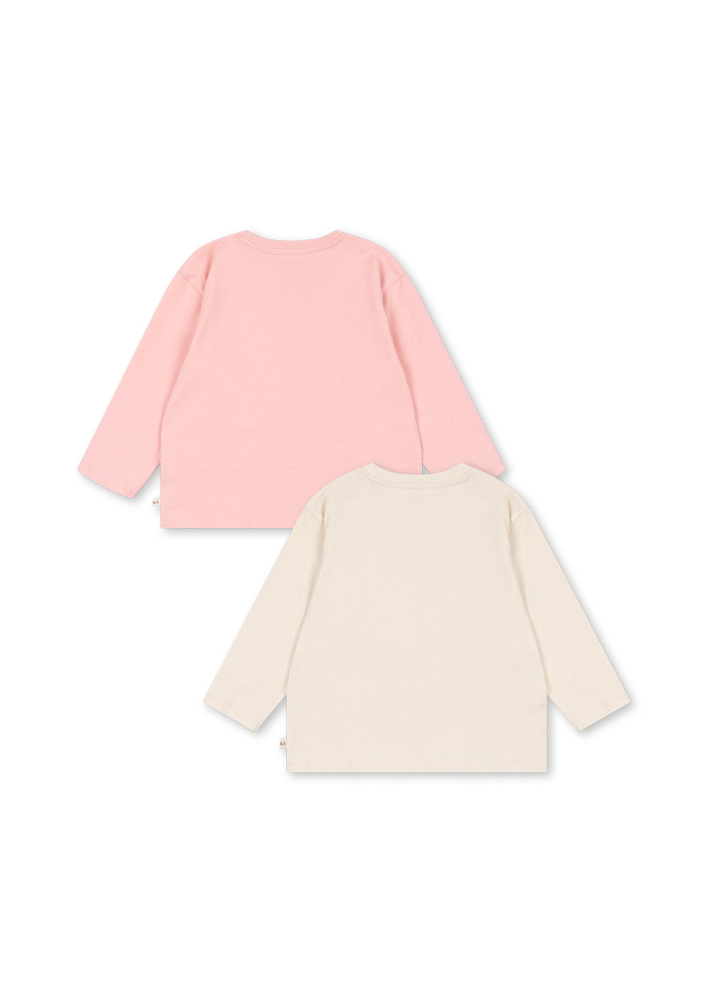 2 PACK LIN LS TEE GOTS - pink dolphin/antique white