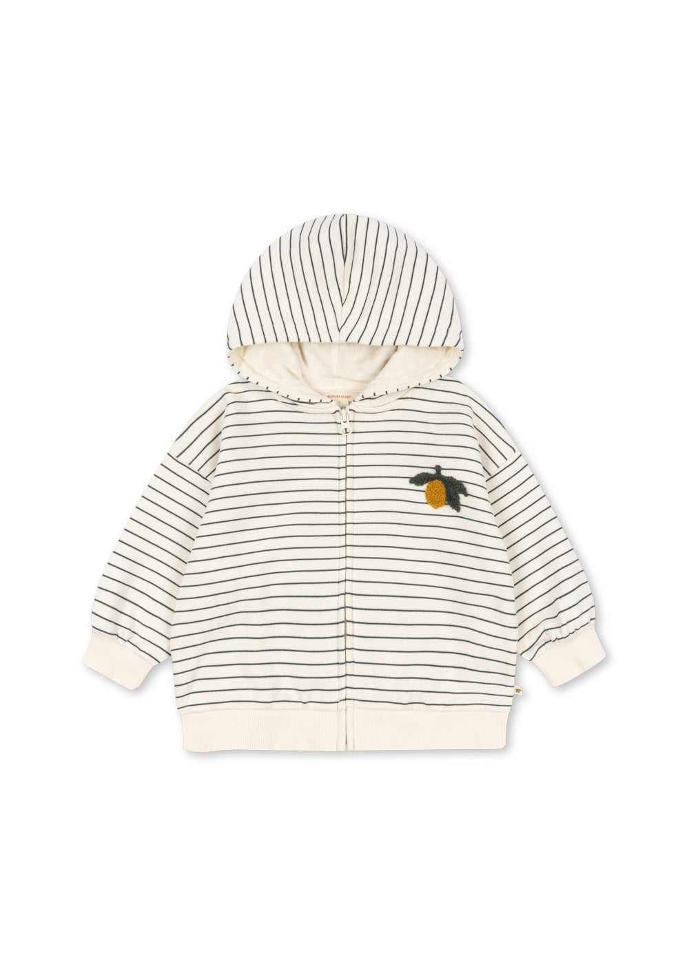AMIO SWEAT ZIP HOOD OCS - cilantro stripe