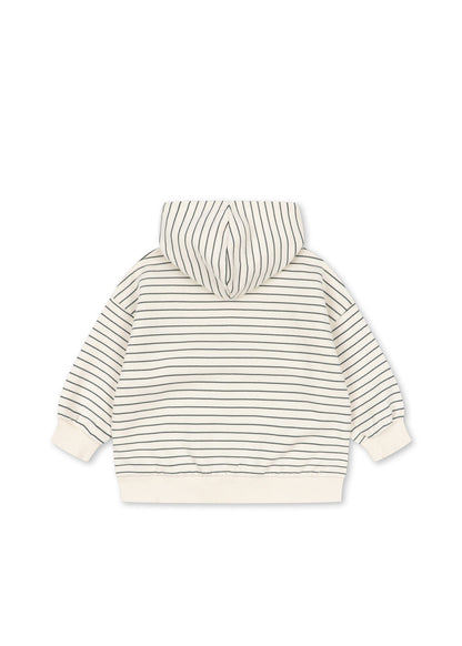 AMIO SWEAT ZIP HOOD OCS - cilantro stripe