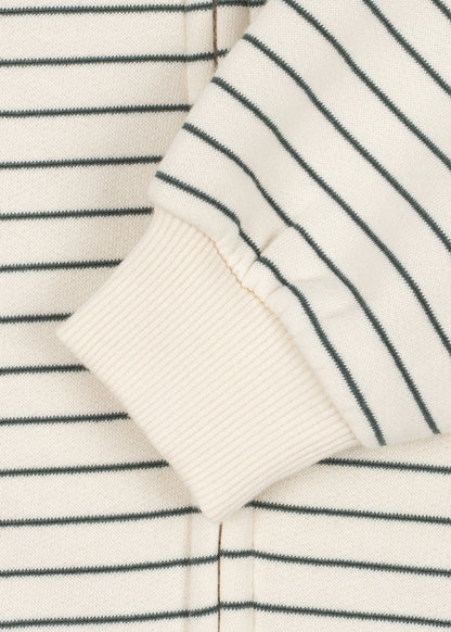 AMIO SWEAT ZIP HOOD OCS - cilantro stripe