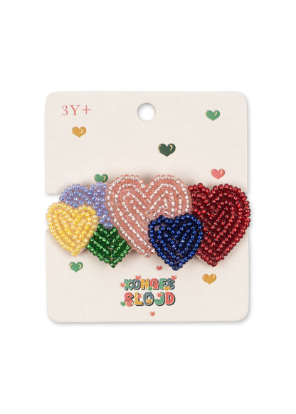 Konges Sløjd Coeur Beaded Hair Clip in Coeur Coloré