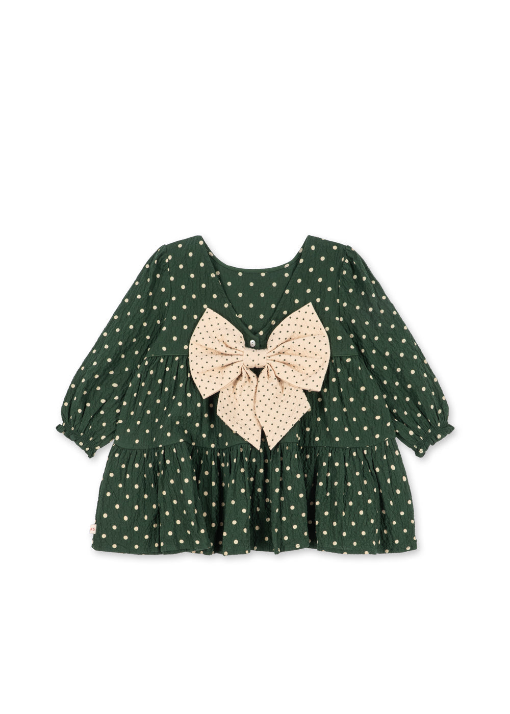 Konges Sløjd Elin Long Sleeve Bow Dress - Dot Marseille — official Konges Sløjd image 2