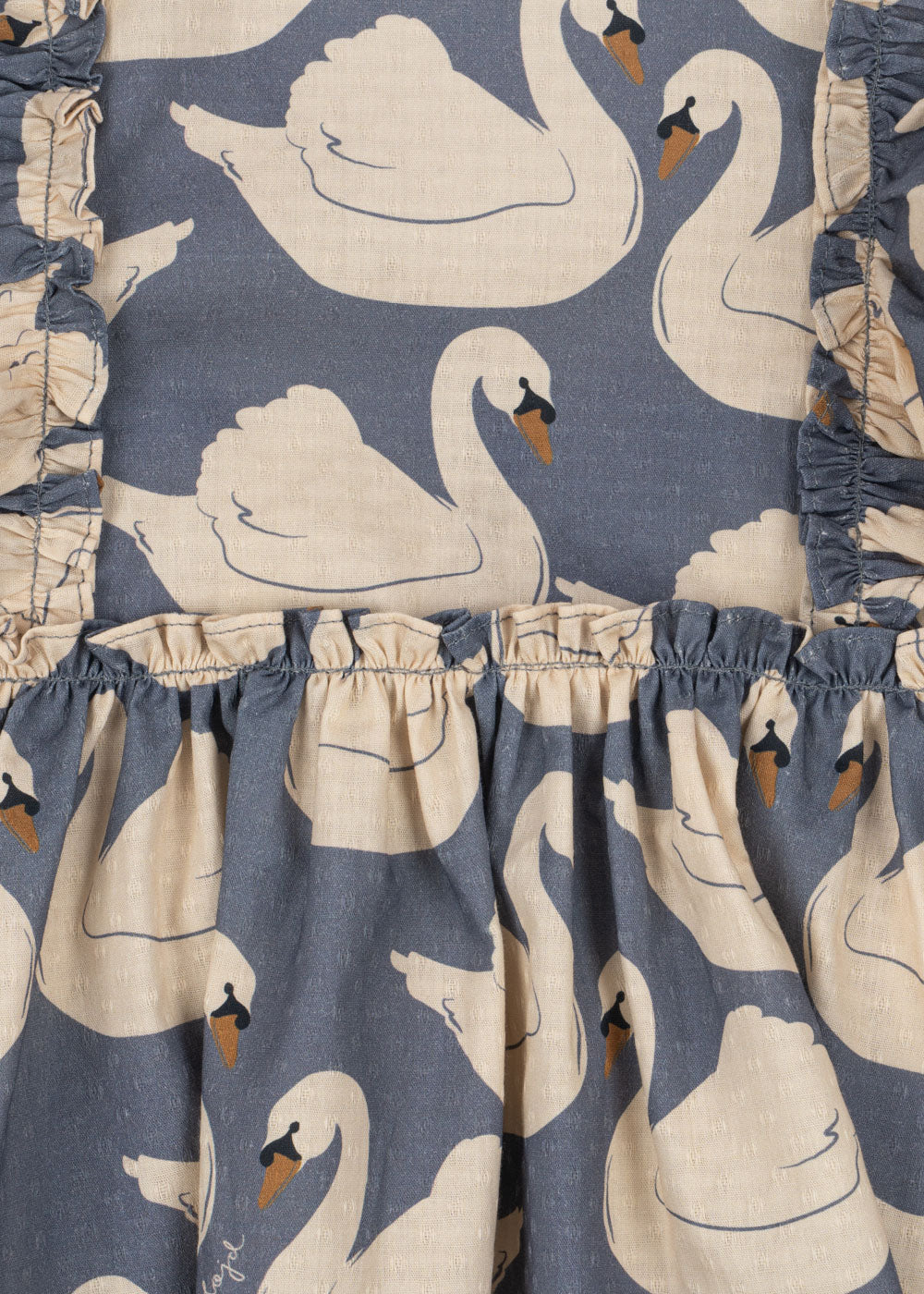 Konges Sløjd Evia Long Sleeve Bow Dress fabric detail