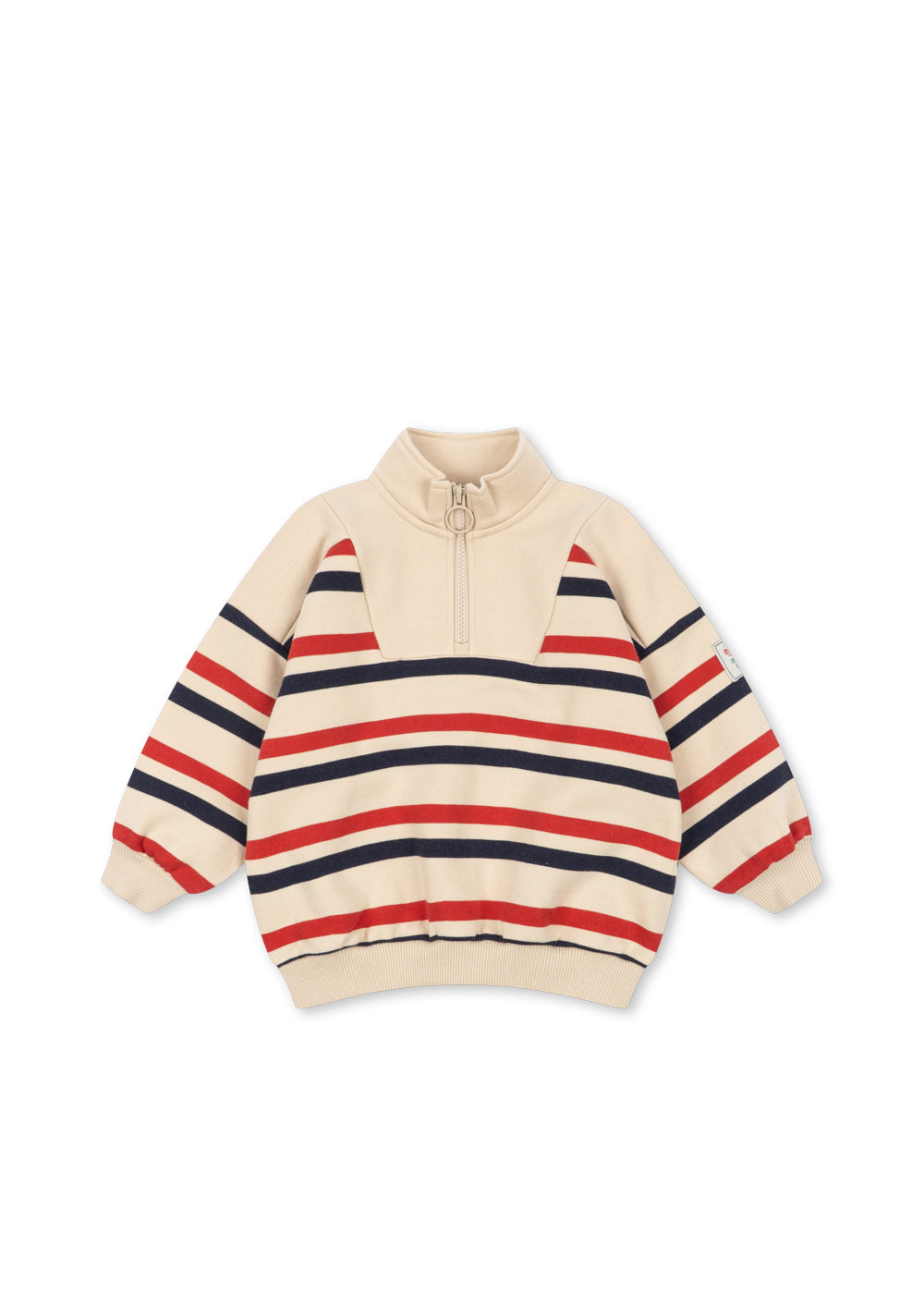 Konges Sløjd Lou Half Zip Sweat - Tangerine Stripe