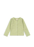 Konges Sløjd Roli Cardigan in Leek Green, front view with button closure