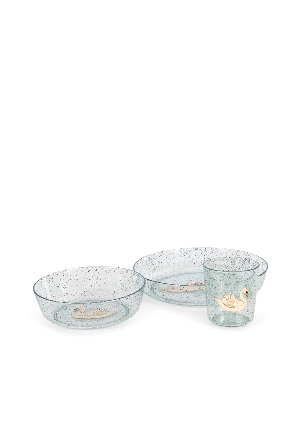 SPARKLY DINNER SET - swan blue