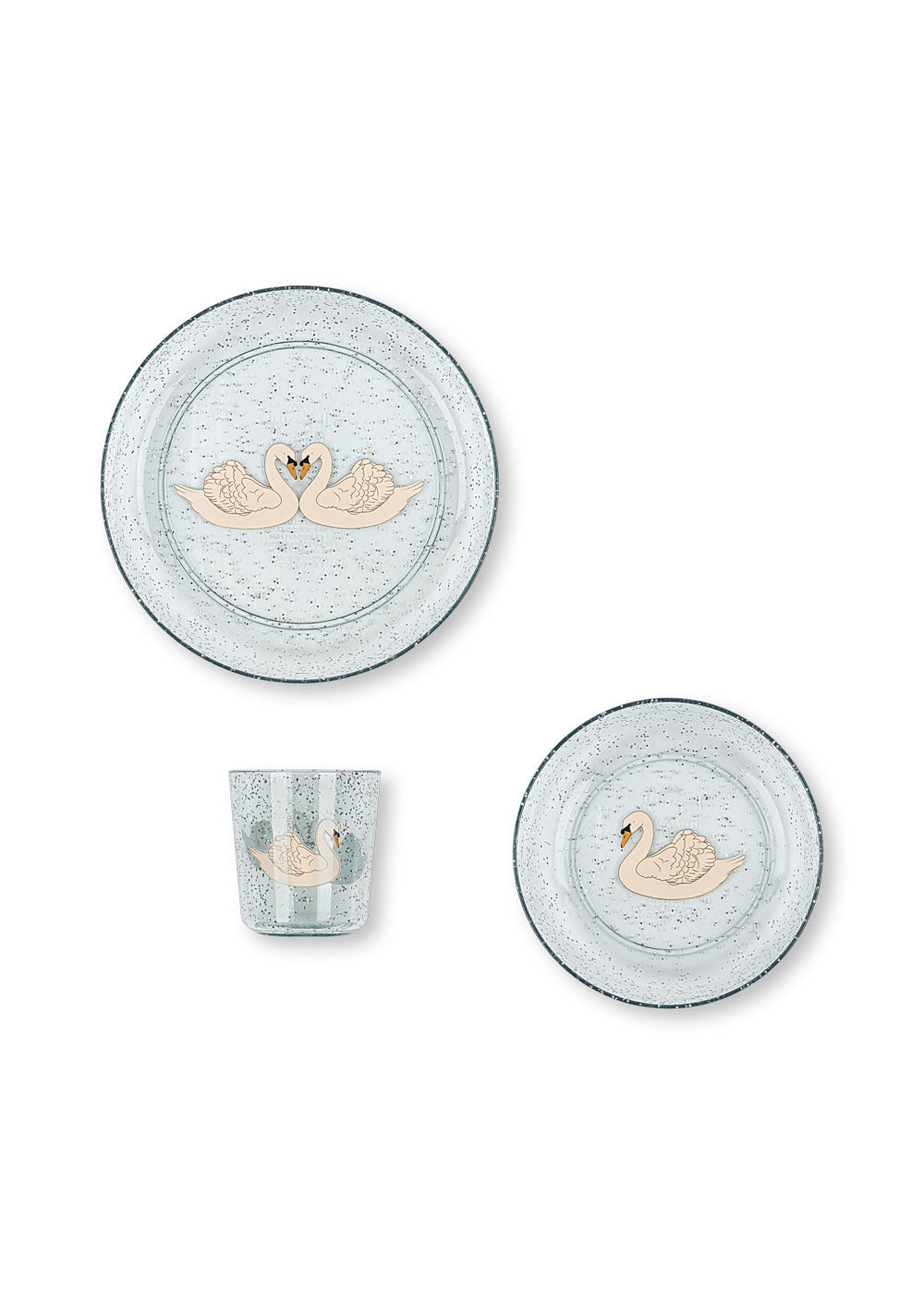 SPARKLY DINNER SET - swan blue