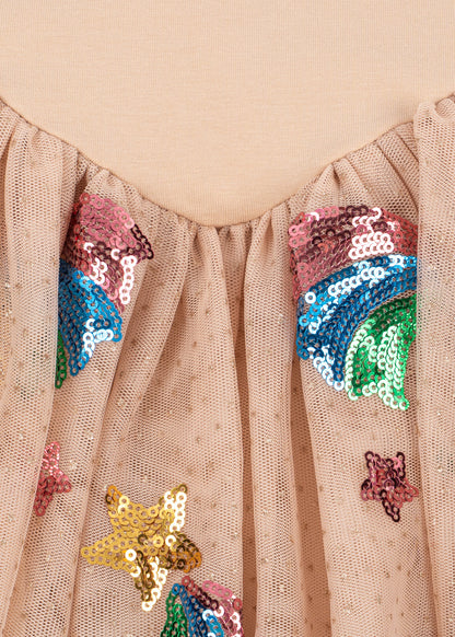 YVONNE BALLERINA DRESS GRS - rainbow star