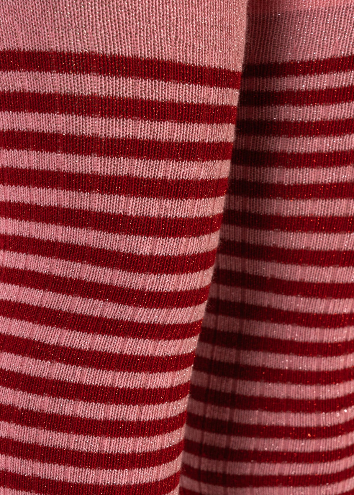 Konges Sløjd Red Stripe Glitter Tights, knitted fabric detail