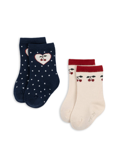 Konges Sløjd 2 Pack Jaquard Socks - Cherry Mix by Konges Sløjd