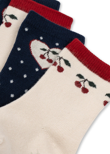 Konges Sløjd 2 Pack Jaquard Socks - Cherry Mix by Konges Sløjd