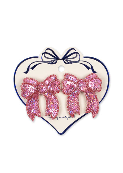 Konges Sløjd 2 Pack Sequin Bow Hair Clip - Rapture Rose by Konges Sløjd