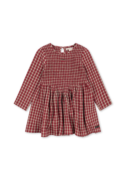 Konges Sløjd Elin Smock Dress - Brick Check by Konges Sløjd