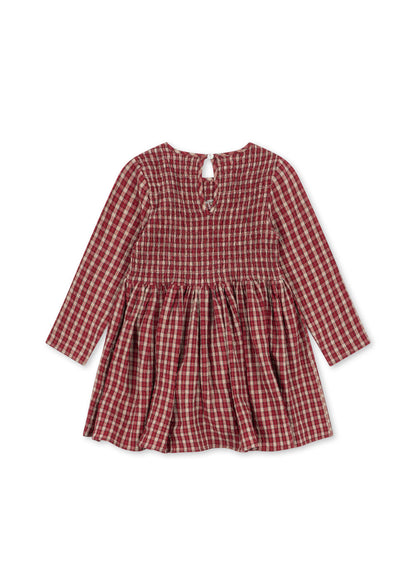 Konges Sløjd Elin Smock Dress - Brick Check by Konges Sløjd