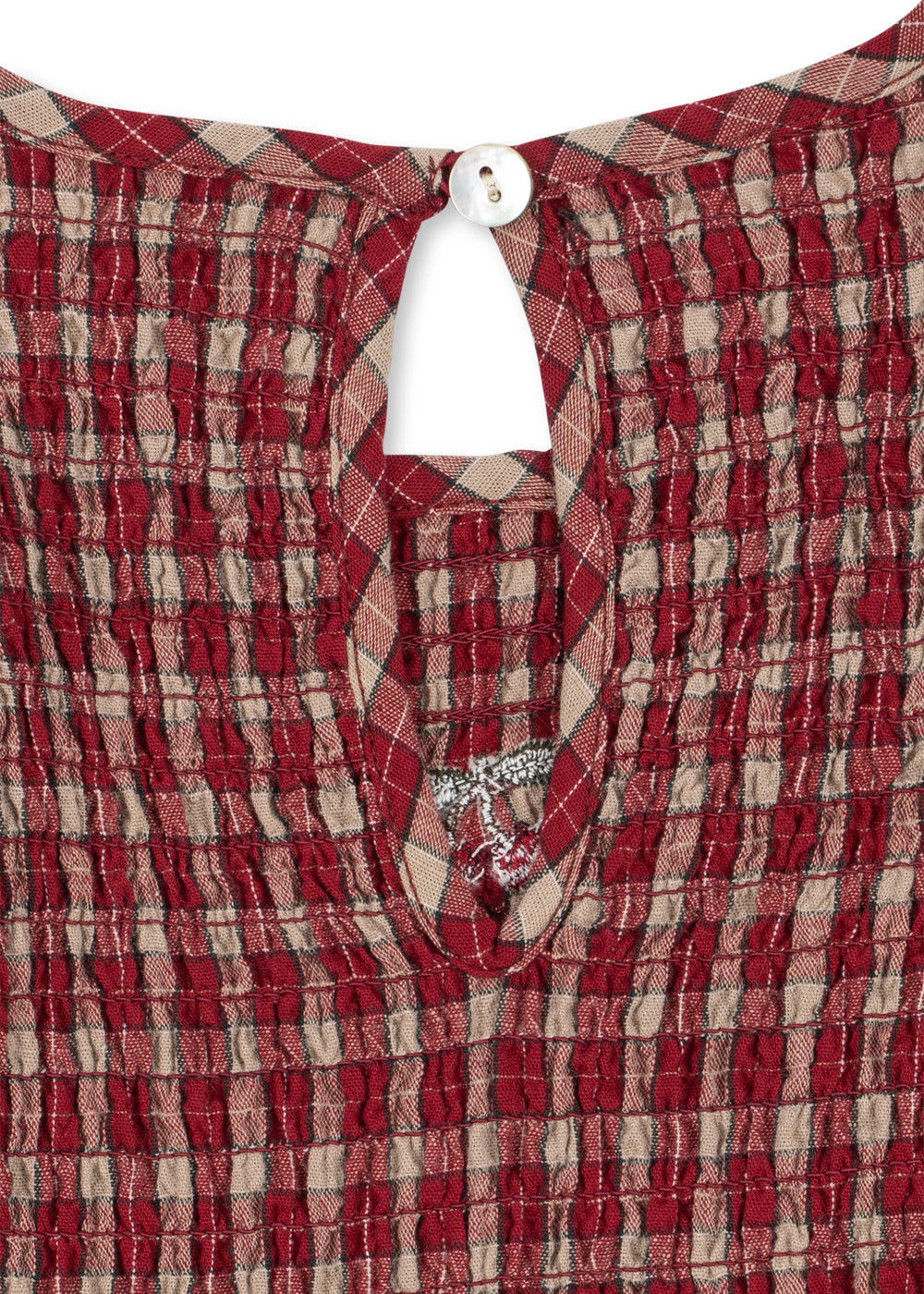 Konges Sløjd Elin Smock Dress - Brick Check by Konges Sløjd