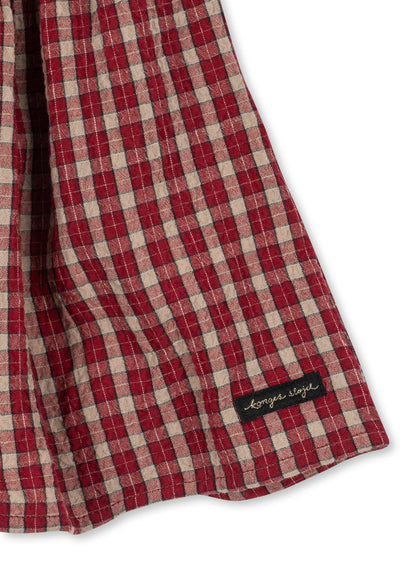 Konges Sløjd Elin Smock Dress - Brick Check by Konges Sløjd