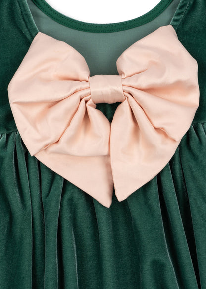 Konges Sløjd Gia Bow Dress in Fir detail view