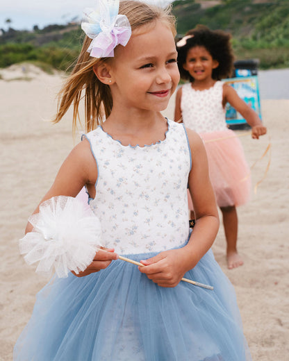 Petite Hailey Grace Floral Tutu Dress-Blue