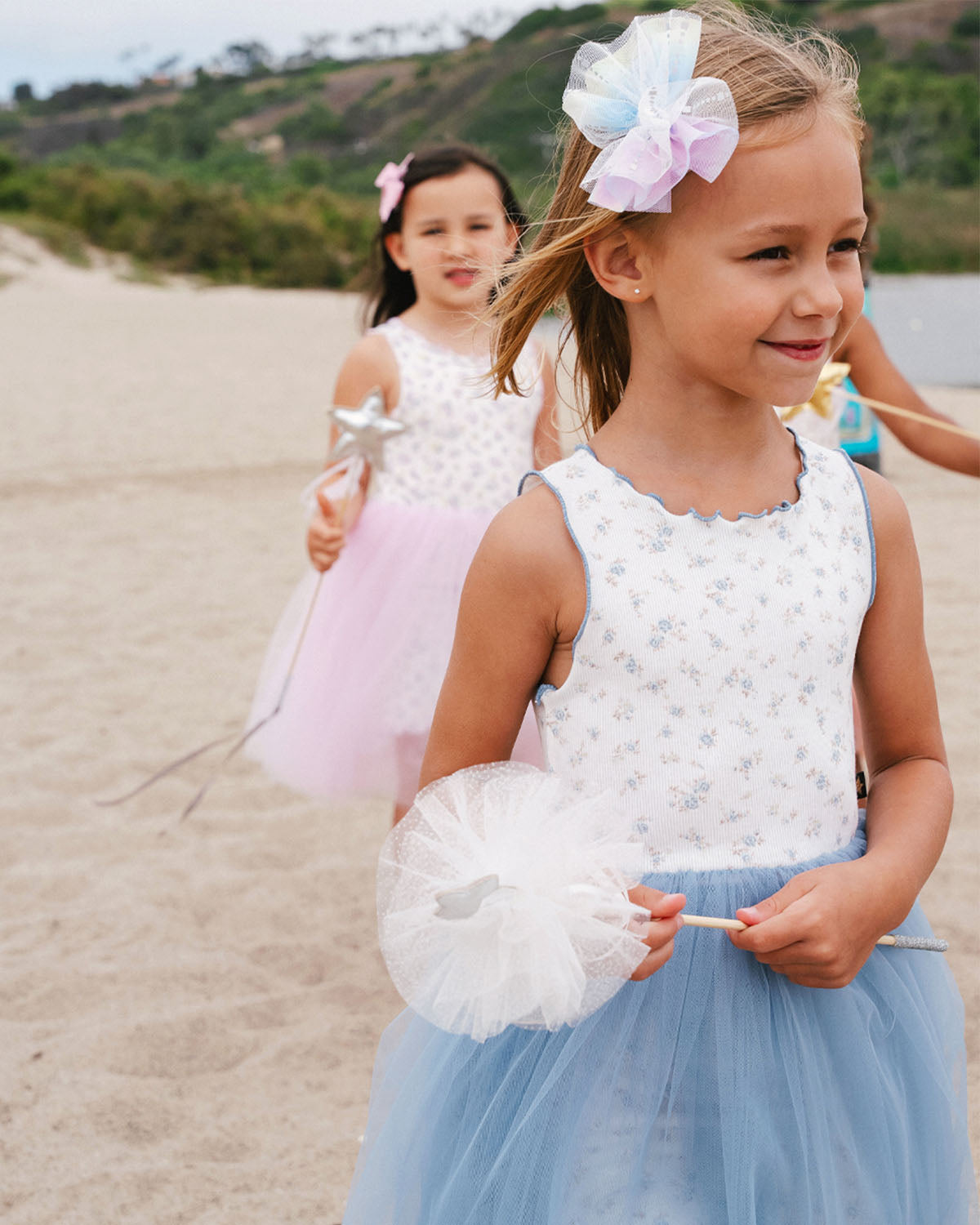 Petite Hailey Grace Floral Tutu Dress-Blue