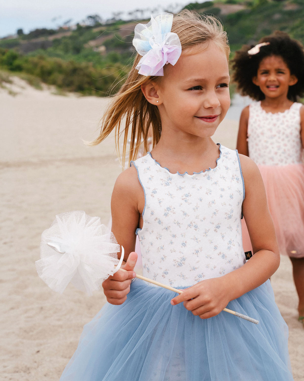 Petite Hailey Grace Floral Tutu Dress-Blue