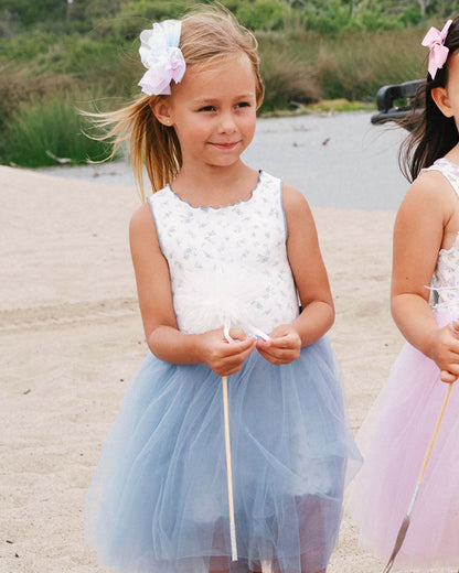 Petite Hailey Grace Floral Tutu Dress-Blue