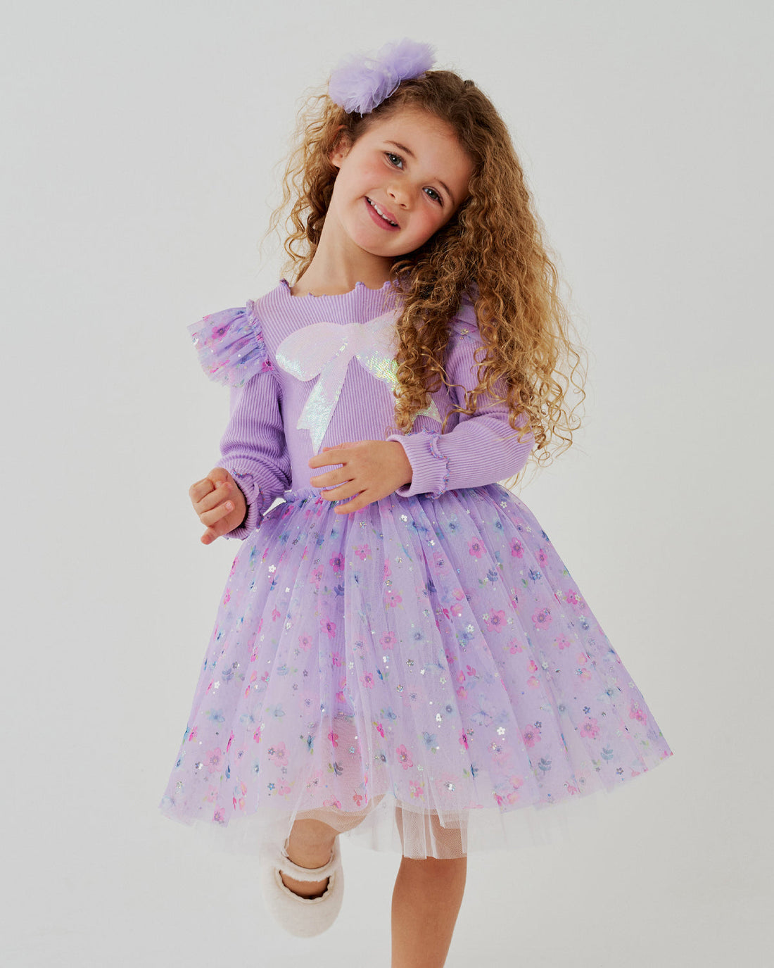 Petite Hailey Raina Flower Tutu in Purple