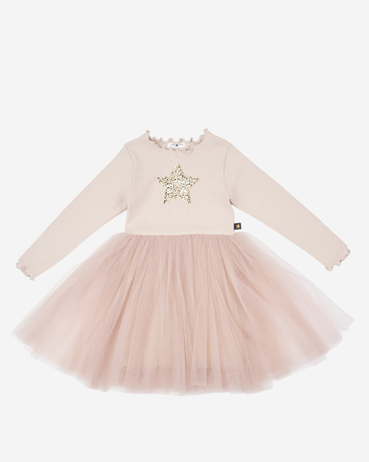 Petite Hailey Hailey LS Star Tutu in Beige