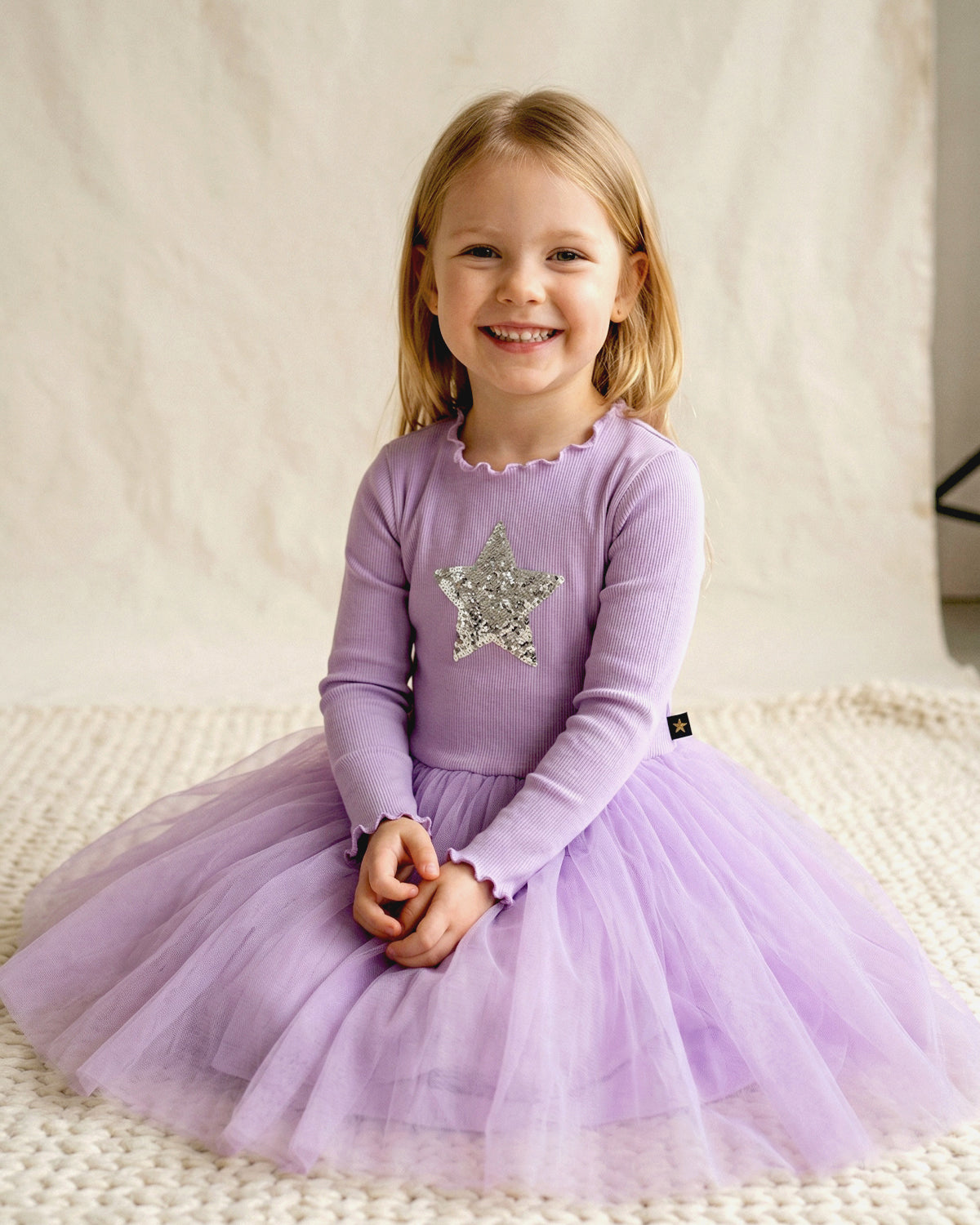 Petite Hailey Hailey LS Star Tutu in Purple