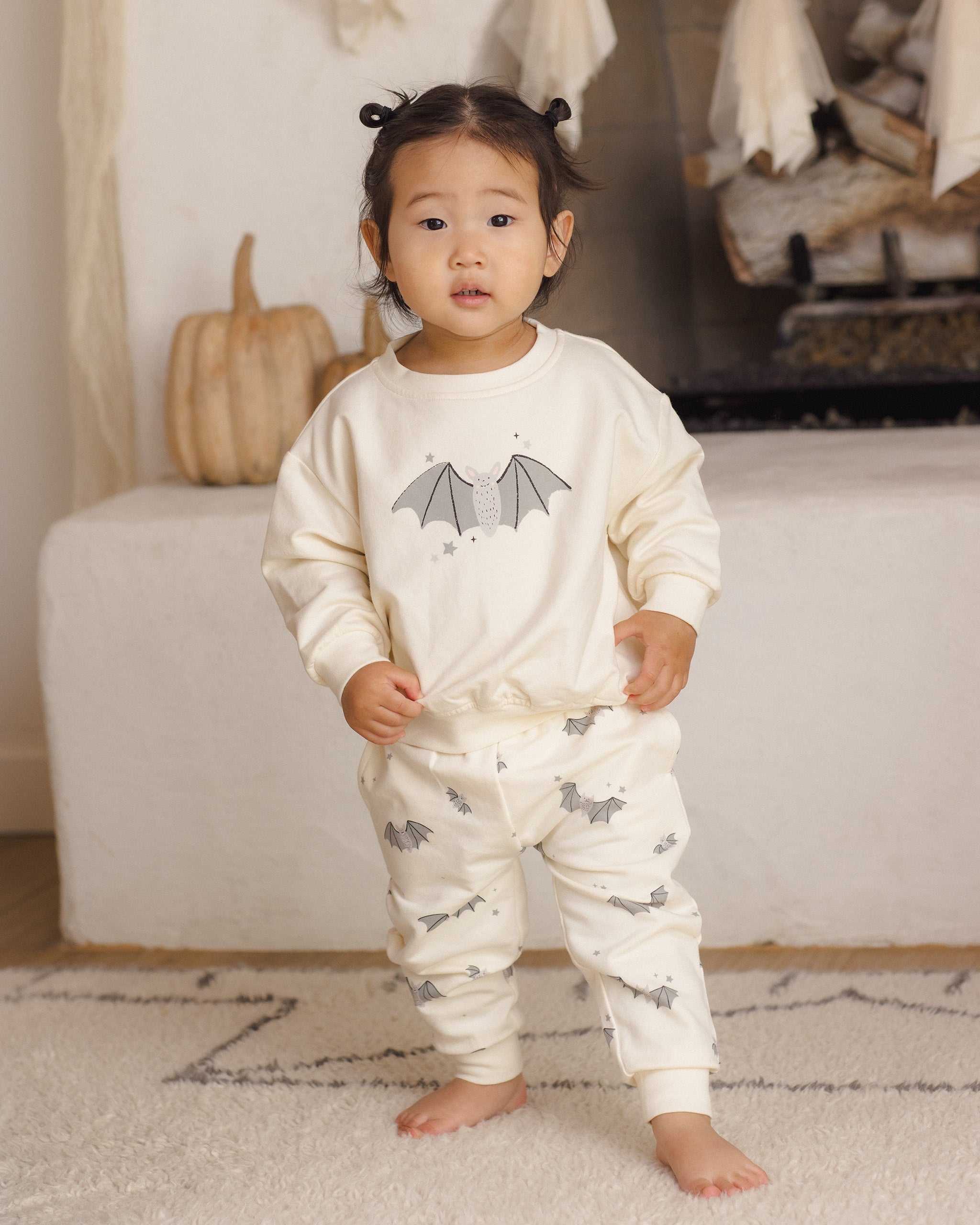 Quincy Mae Relaxed Fleece Sweatshirt - Baby Bats - official product image 5