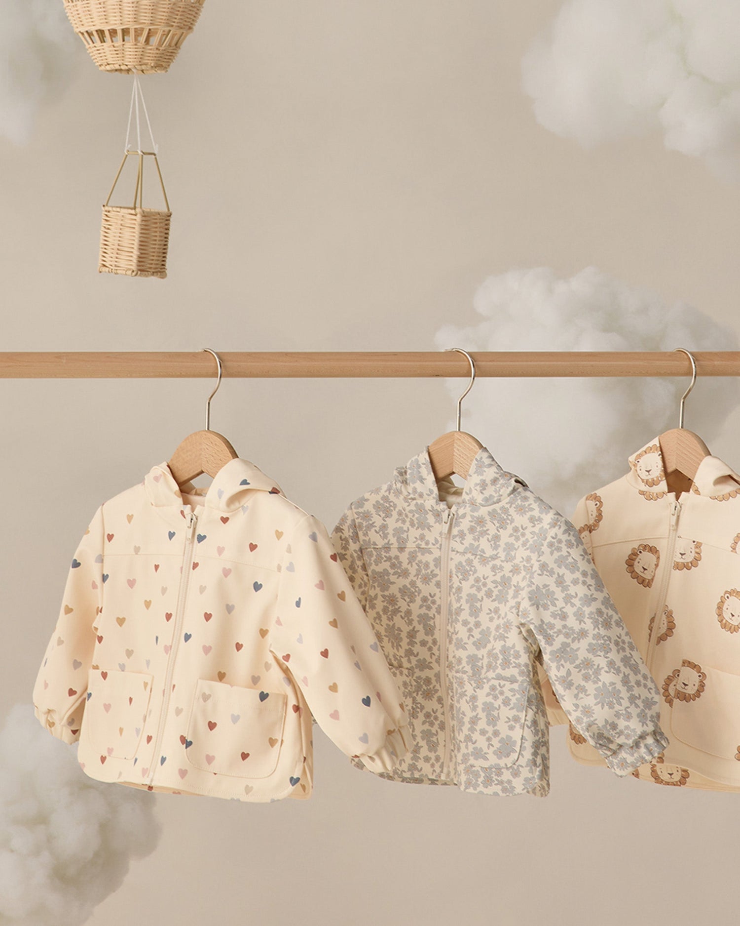 Quincy Mae Rain Coat - Confetti Heart Small