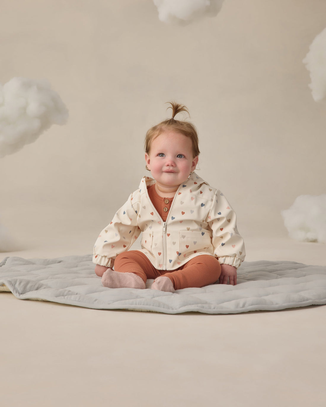 Quincy Mae Rain Coat - Confetti Heart Small