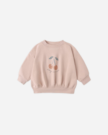 Pink sweatshirt with cherry design 