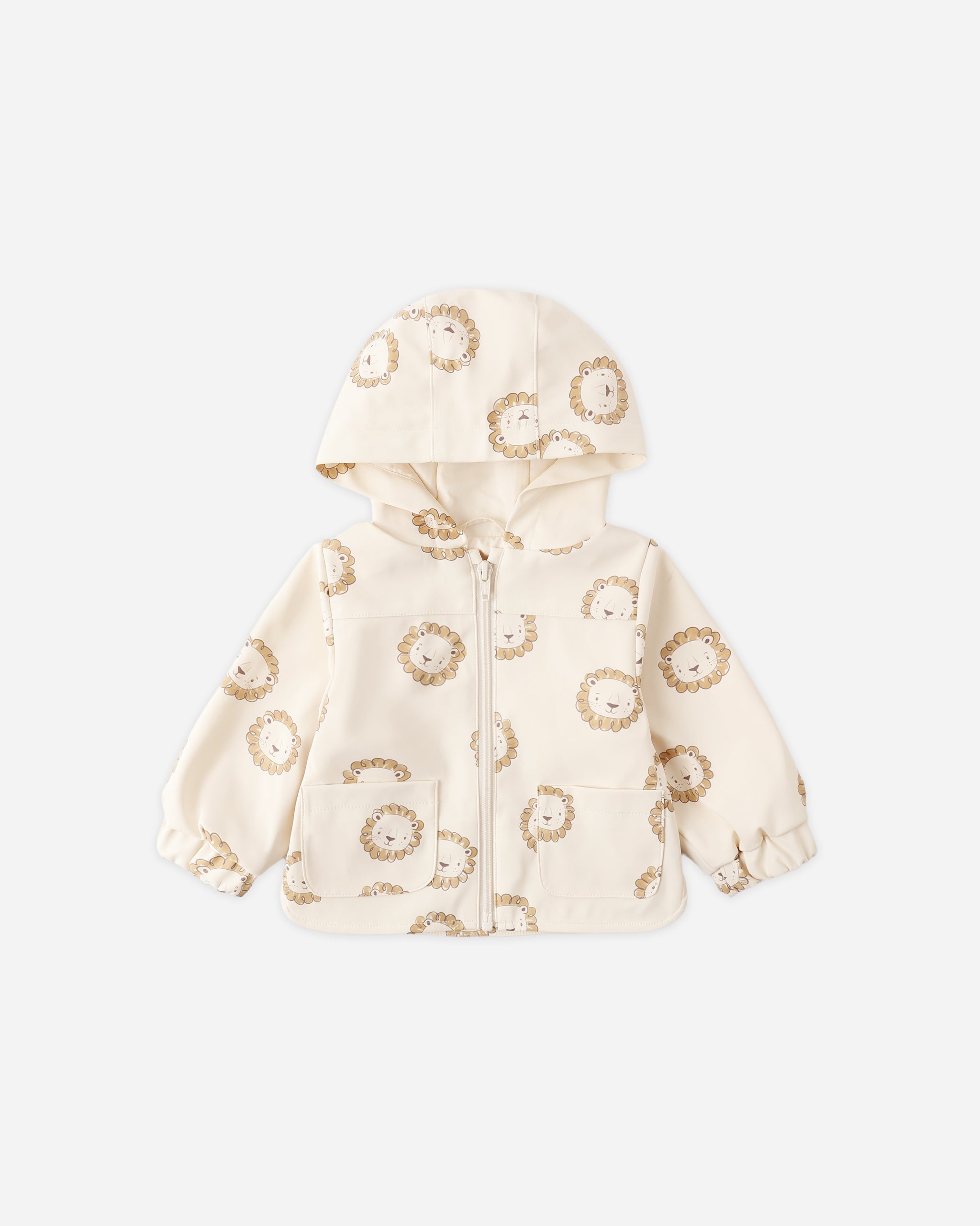 Baby jacket with floral pattern on a white background