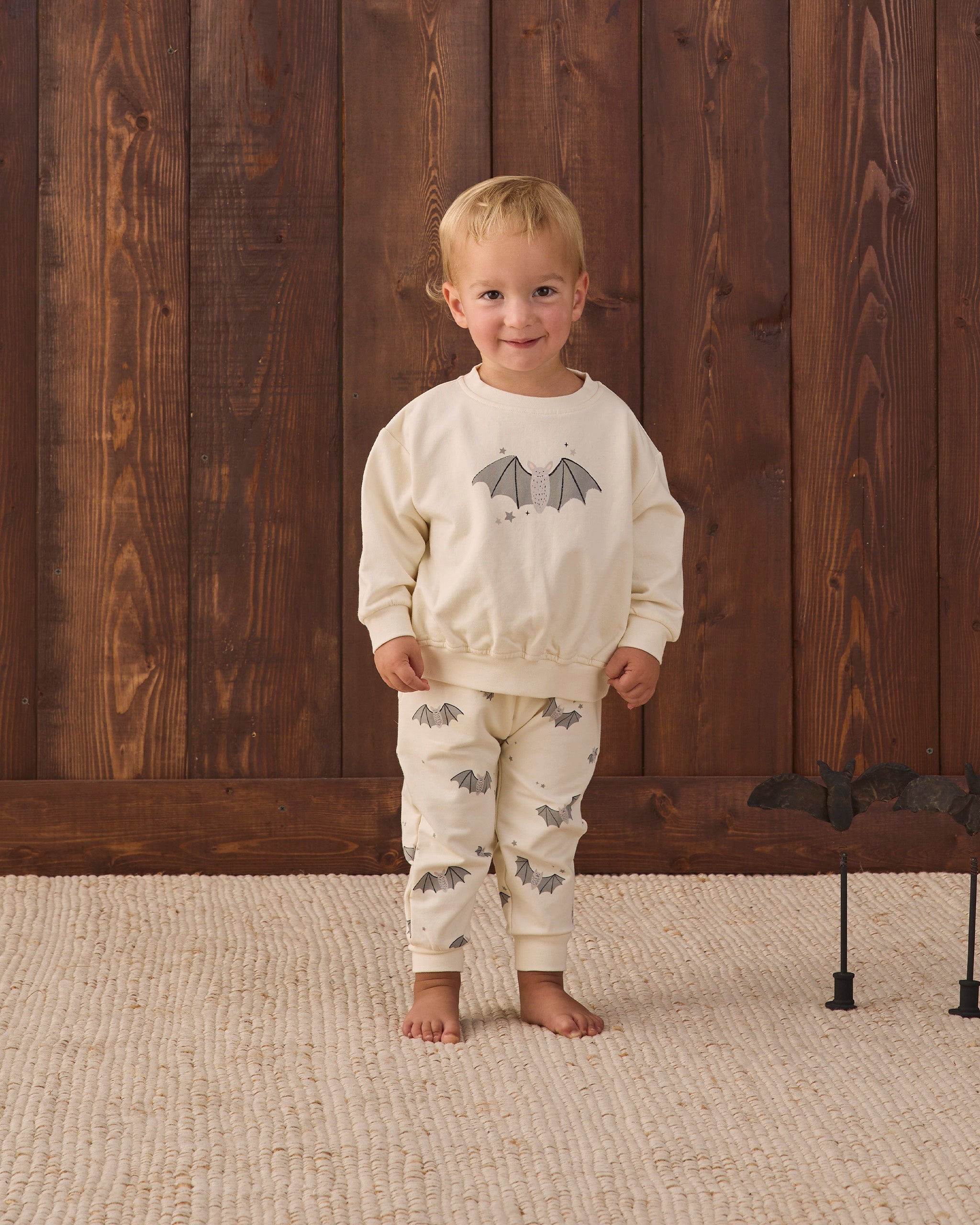 Quincy Mae Relaxed Fleece Sweatshirt - Baby Bats - official product image 2