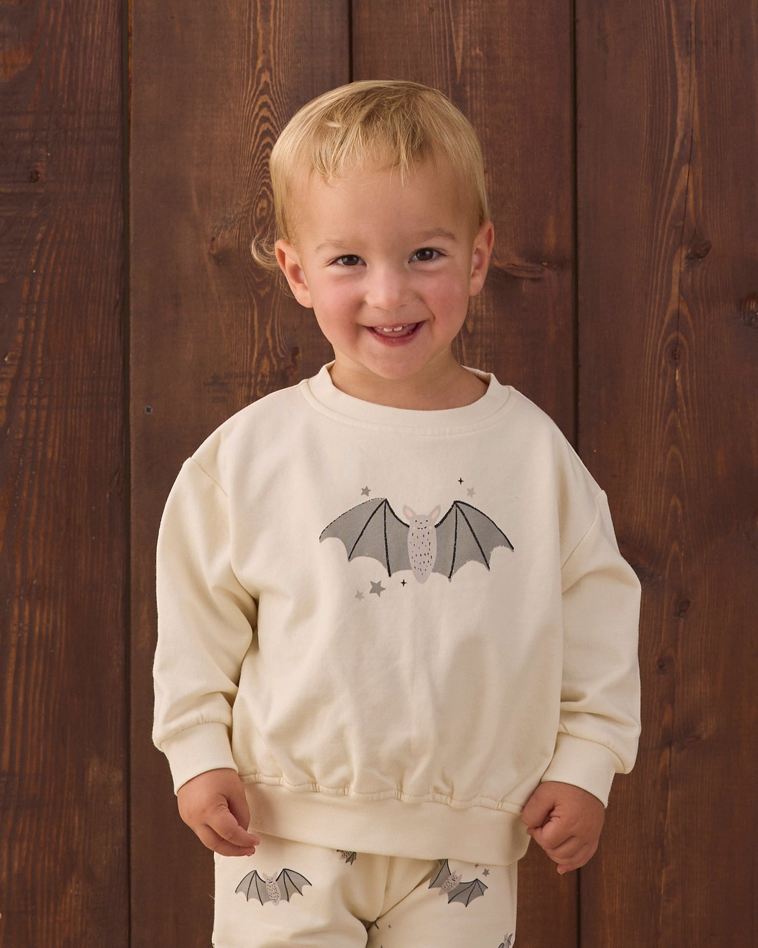 Quincy Mae Relaxed Fleece Sweatshirt - Baby Bats - official product image 3