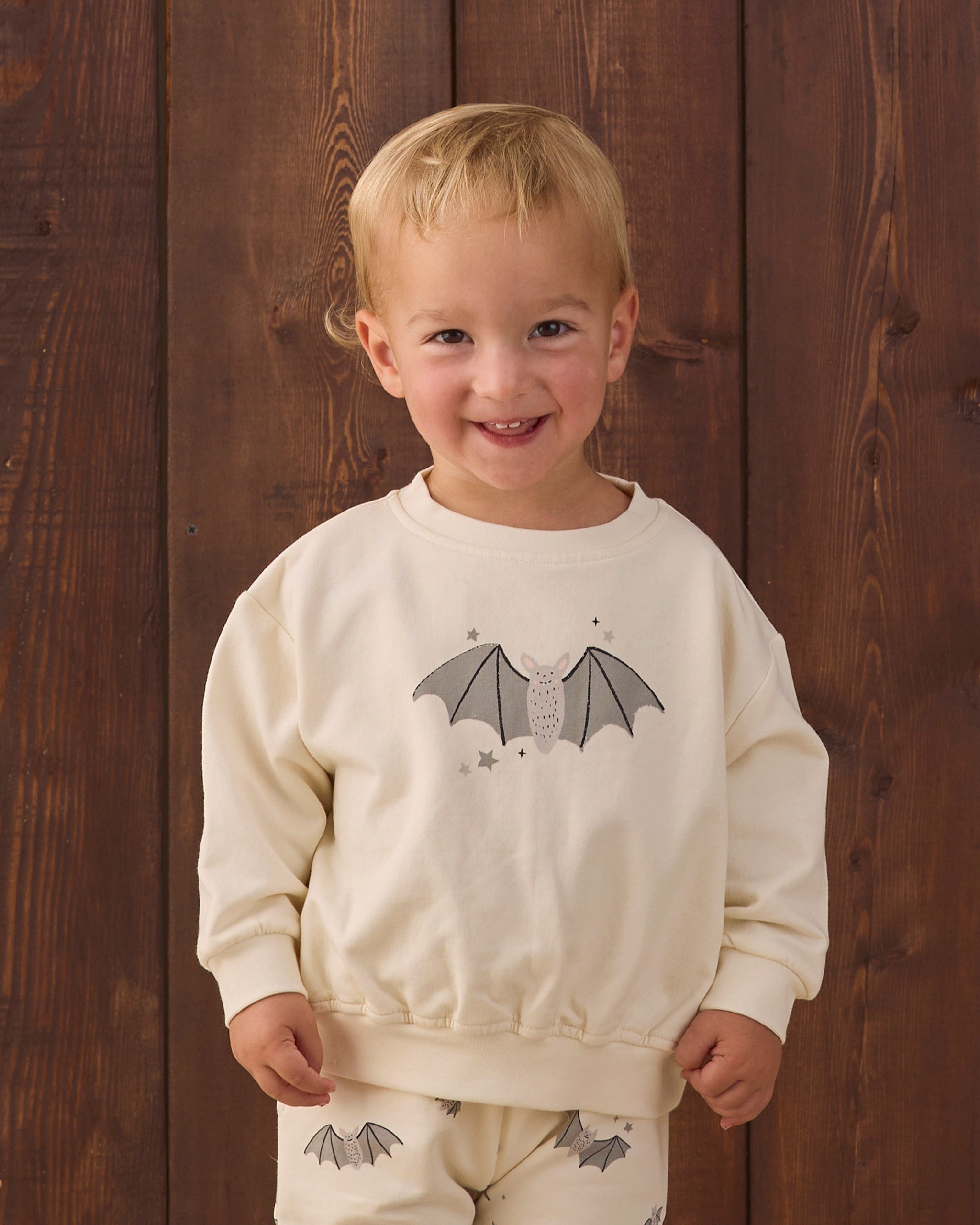 Quincy Mae Relaxed Fleece Sweatshirt - Baby Bats - official product image 3